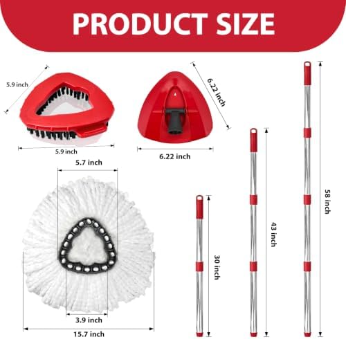 Spin Mop Replacement Set for EasyWring 1-Tank, 2 Heads - Image 3