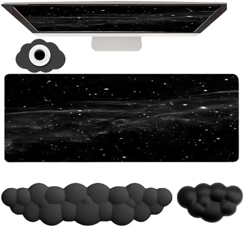 Cloud Mouse Pad Keyboard Wrist Rest 4PCS Extended Large Galaxy Desk Mat Pad Set by WFCYGL