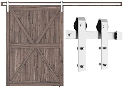 SMARTSTANDARD 10 Feet Brushed Nickel Barn Hardware Kit, Fit 60" W Door by SMARTSTANDARD