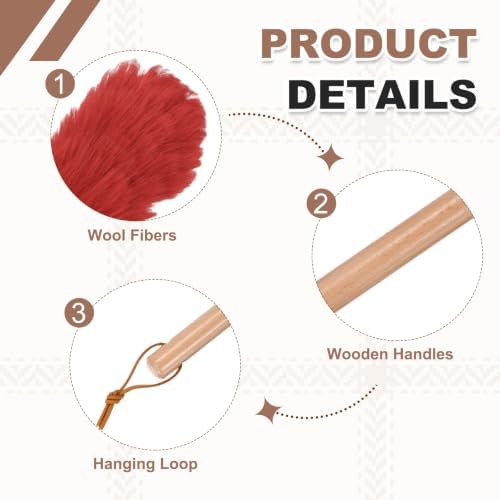 uxcell Wool Duster, 14.2" Natural Feather Cleaner Household Cleaning Duster - Image 3