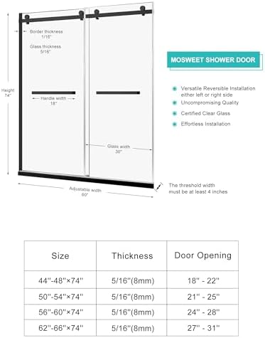 Shower Door, Matte Black - Image 3