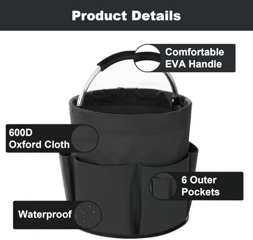 Cleaning Caddy with Handle, Cleaning Supplies Organizer Collapsible Bucket - Image 5