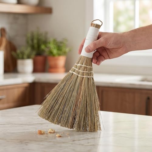 Miscanthus Hand Woven Sweeper Broom 3pcs Short Handle - Image 5