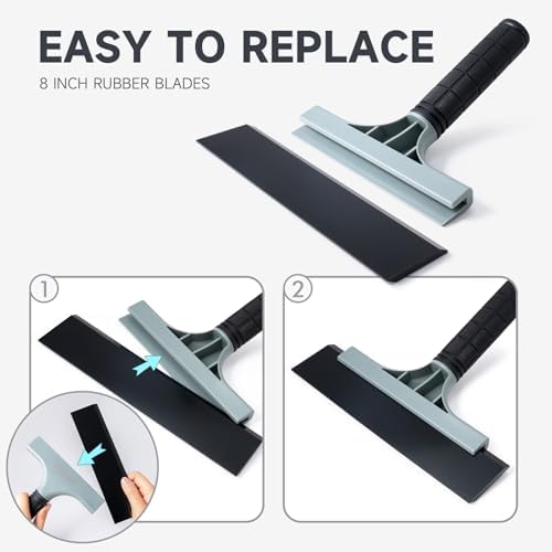 FOSHIO All-Purpose Car Window Squeegee, 2 Pack 8 inch Double Edge Squeegee - Image 5