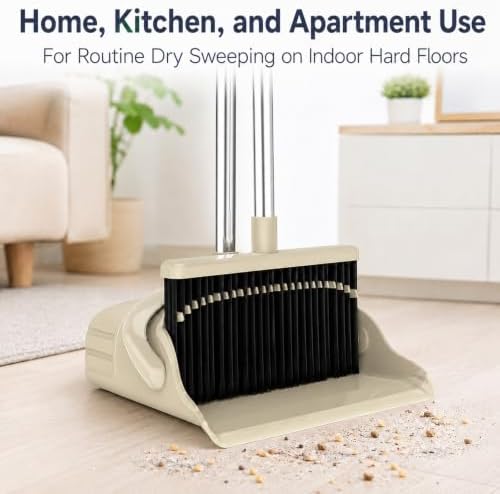 Broom and Dustpan Set, 52-Inch Adjustable Long Handle - Image 6