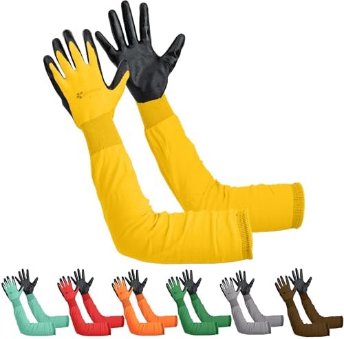 Long Sleeve Gardening Gloves for Women & Men, Long Cuff Garden Gloves by Gastody