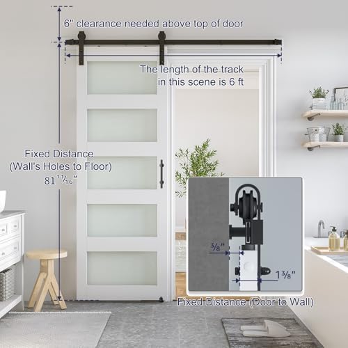 SMARTSTANDARD 32 x 80 in Glass Barn Door - Image 3