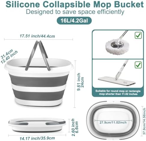Collapsible Mop Bucket with Handle - Image 2