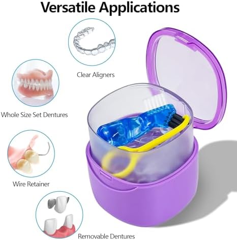 Purple Denture Cup Denture Bath Box Case - Image 3