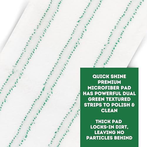 Quick Shine Hard Surface Floor Mop Refill Pad 12" Wx6 Dx1/2 H | Washable & - Image 3