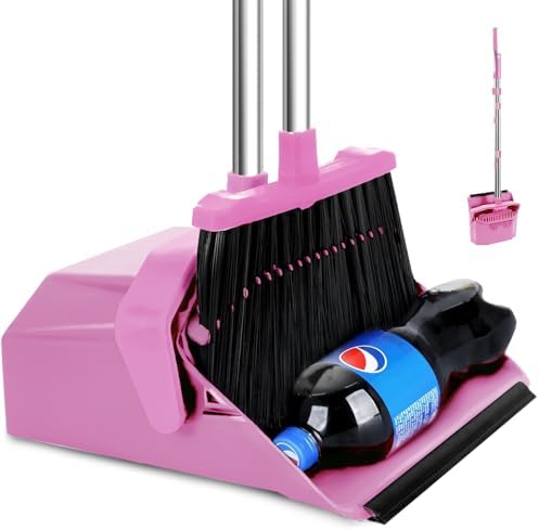 Tiumso Broom with Dustpan Combo Set, Brooms and Dust Pan with Handle, Brooms by Tiumso