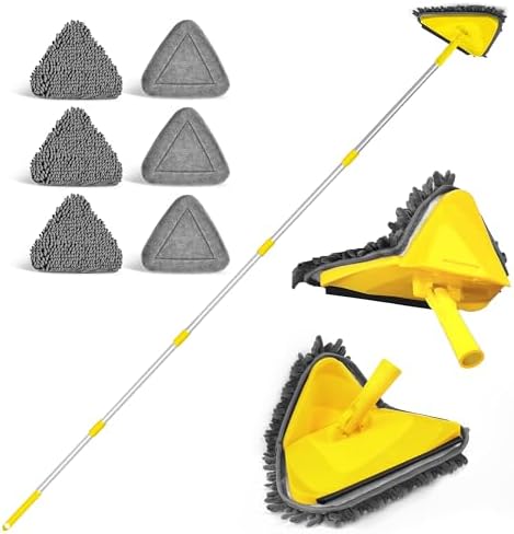 JEHONN Wall Mop with Long Handle 80 Inches, Upgraded 180° Collapsible Baseboard by JEHONN