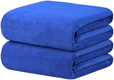 JML Microfiber Bath Sheet Towels Set, 2 Pack, Dark Blue - Image 2