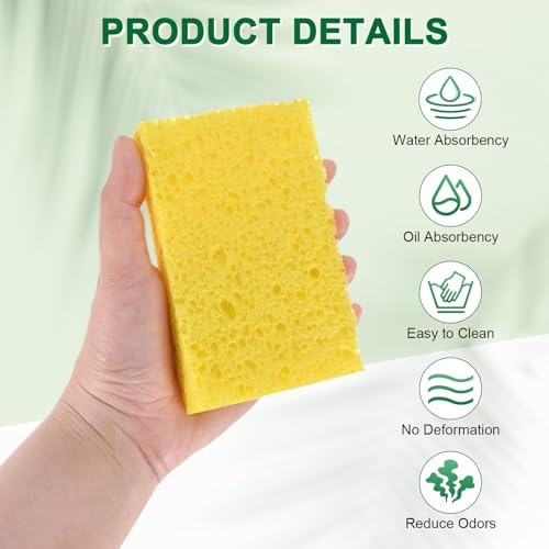 M METERXITY 12-Pack Kitchen Sponges, Condense Eco Cellulose Non-Scratch Scrub - Image 2