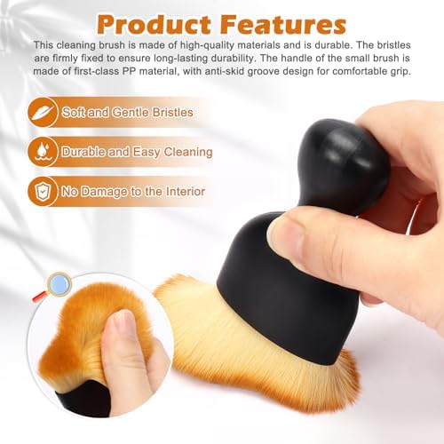 Car Interior Detailing Brush, Curved Design Car Cleaning Brush Dust Collectors - Image 3