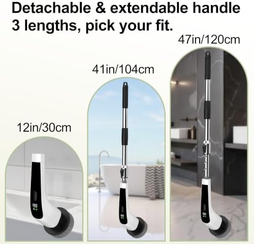 Electric Spin Scrubber, Bathroom Scrubber LED Digital Display - Image 3