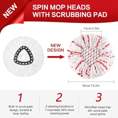 TidyMonster 3 Pack Spin Mop Heads - Image 2