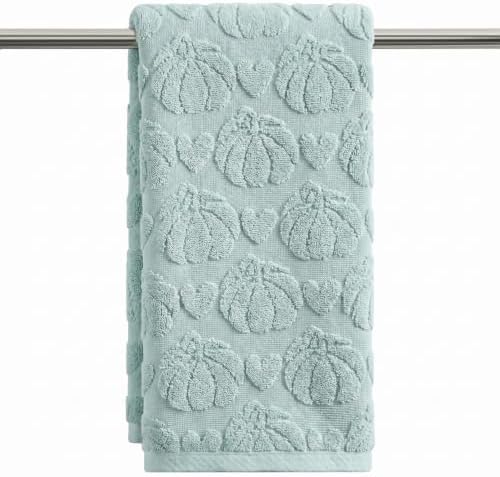 Artoid Mode 1 Pc Blue 3D Heart Pumpkin Jacquard Hand Towel by ArtoidMode