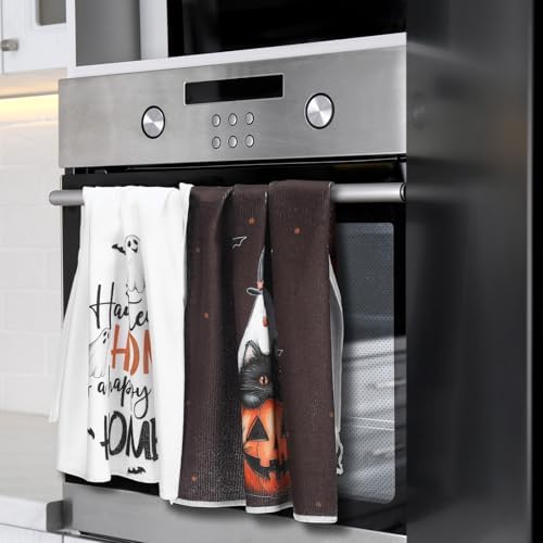 Bencailor 6 Pcs Halloween Kitchen Towels, Spooky Ghost Pumpkin Dish Towel - Image 6