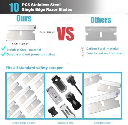 Gomake Razor Blade Scraper Tool, Glass Stovetop Paint Scraper - Image 3