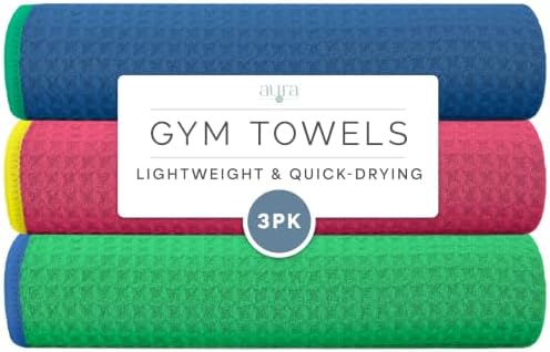 S&T INC. Microfiber Gym Towels, 3 Pack, Honeycomb Brights by STINC