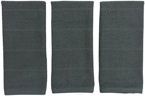 Serafina Home Dark Grey Gray Kitchen Hand Dish Towels: Oversized 28" x 18" - Image 6