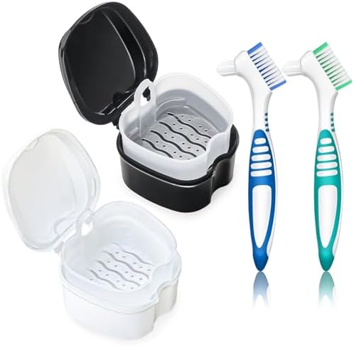 Denture Bath Case Retainer Cleaner Case by EZEELAI