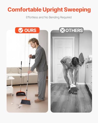 VEVOR Broom and Dustpan Set, Heavy Duty Dustpan and Broom Combo - Image 6