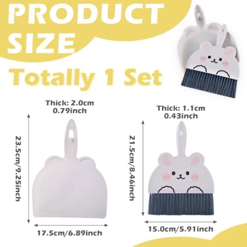 1 Set Small Broom Brush & Dustpan Set Table Cleaning Tools Rabbit - Image 2