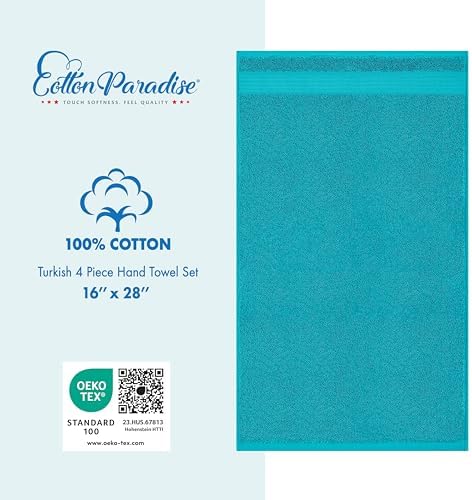 Cotton Paradise 100% Cotton Turkish Towel Set, Soft Absorbent Quick Dry - Image 4