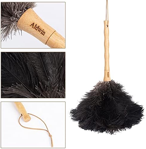 Aldwin Ostrich Feather Dusters for Cleaning, 16 inch Black - Image 4