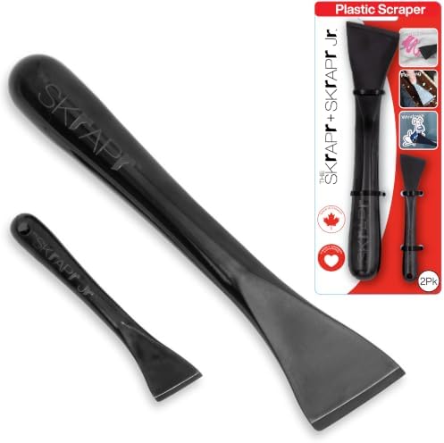 Plastic Scraper Tool, 2 Pack, Non-Scratch, 1.7 Inch Wide Blade by THESKrAPrFamilyofProducts