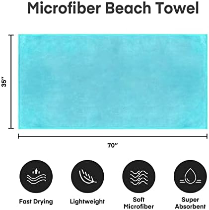 JML Large Microfiber Bath Sheet Towel, 2 Pack, Aquamarine - Image 2