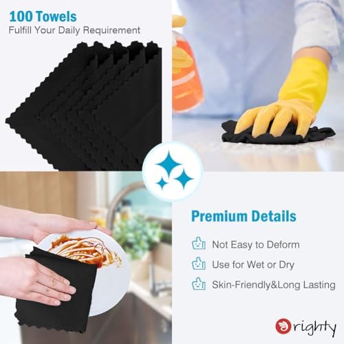 Orighty Microfiber Cleaning Cloth Bulk, 100 Pack, 11.5x11.5 inch - Image 5