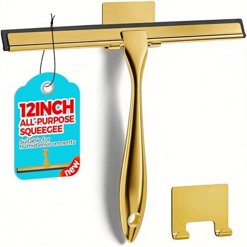 ALFLOD 12" Shower Squeegee for Glass Doors, Tile Walls, Car Windows by ALFLOD