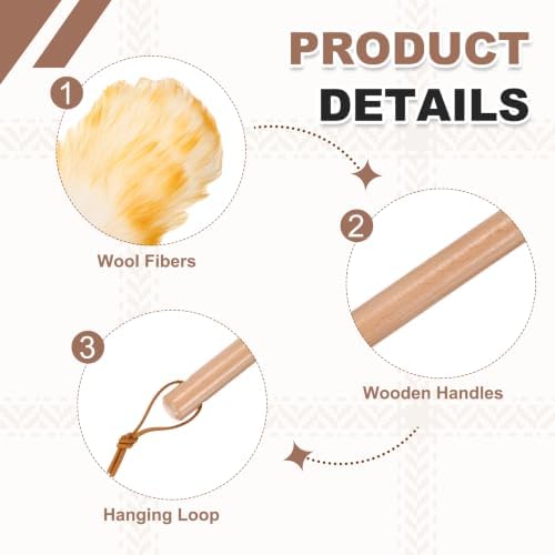 uxcell Wool Duster, 14.2" Natural Feather Cleaner Household Cleaning Duster - Image 3
