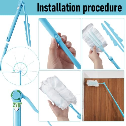 Colingmill 4 Pack Replacement Duster Handles, 3 Ft Extendable, Sky Blue - Image 2
