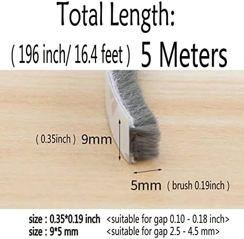 Weather Stripping Brush for Sliding Windows/Doors Frame Side, Pile Self - Image 2