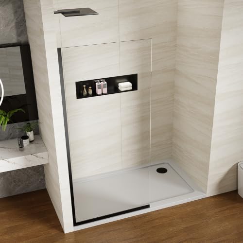 Shower Screen 34" x 74" Shower Wall Panel Matte Black - Image 2