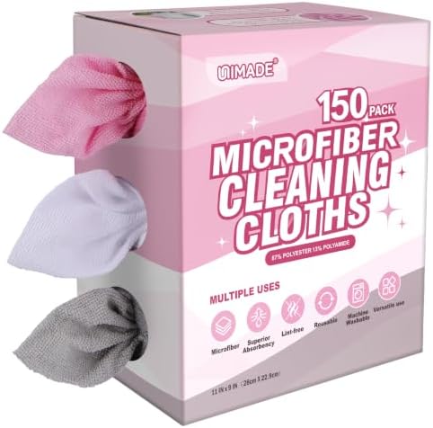 UNIMADE Microfiber Cleaning Cloth, 150 Pack Microfiber Towels by Unimade