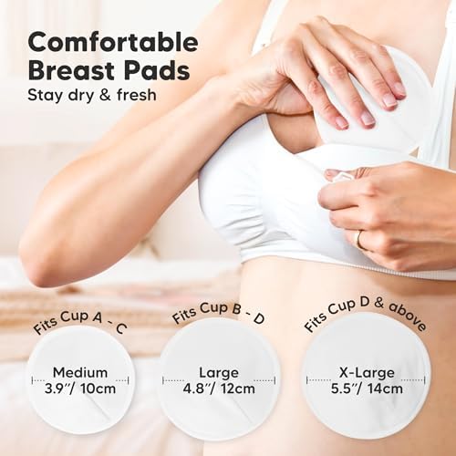 Organic Nursing Pads, 8 Washable Breast Pads, Wash Bag - Image 3