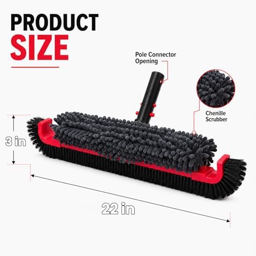 Sepetrel 22-Inch Curved Pool Brush Head, Chenille Scrubber - Image 5