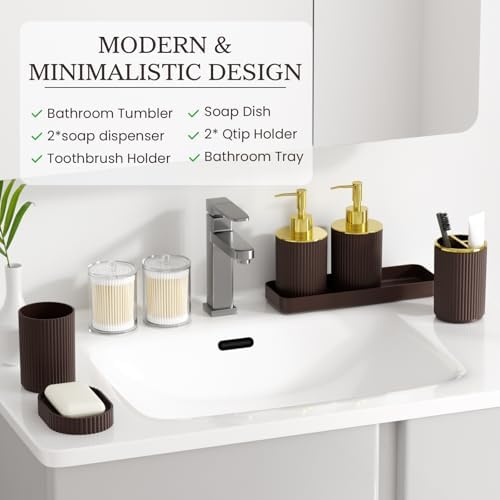 Brown Bathroom Accessories Set - Image 5