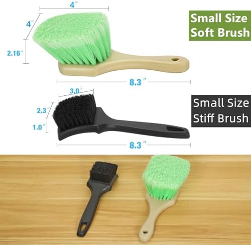 Fitosy Wheel Rim & Tire Brush Set, Soft & Stiff Bristle Wash Cleaning - Image 2