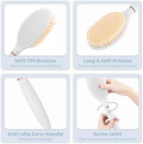New Foot Brush & Back Scrubber Set 2PCS, 10.2''- 27.5'' Adjustable Foot Scrubber - Image 6