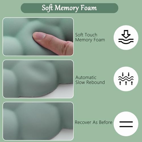 Green Cloud Mouse Pad and Keyboard Wrist Rest 4PCS Extended Forest Mountain - Image 3