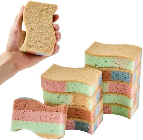 Color Kitchen Sponges Heavy Duty Kitchen Cleaning Scrubbing 10 Pack by Unknown