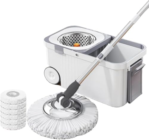 Kitchen 360 Spin Mop with Detachable Bucket, 6 Microfiber Mop Pads by Unknown