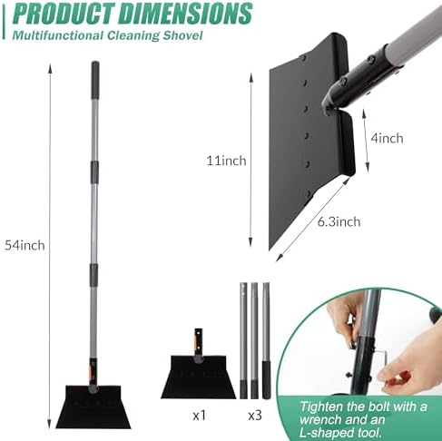 Suchtale Flat Shovel, 11-Inch Floor Scraper, Long Handle Weed Scraper - Image 2