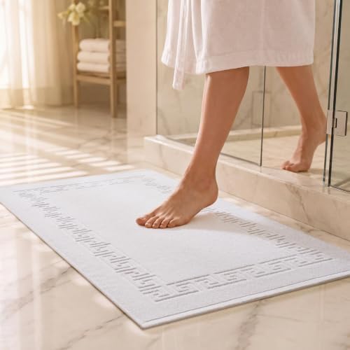100% Cotton Bath Mat Towel, Soft & Absorbent Floor Towels 20"x32"White by Unknown